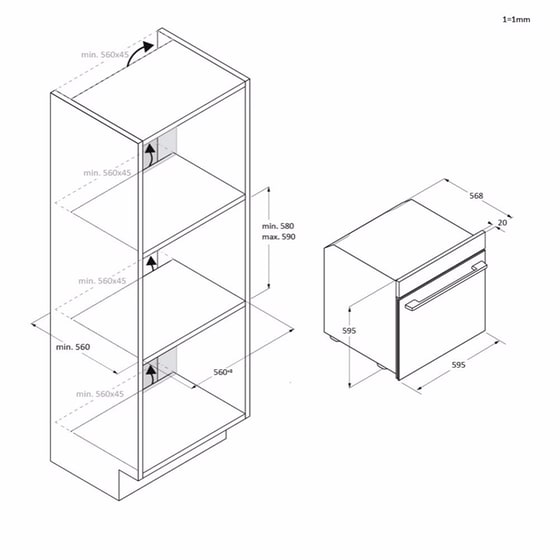 HAIER H6 ID25G3HTX 78 L Μαύρο Εντοιχιζόμενος Φούρνος Άνω Πάγκου image 1