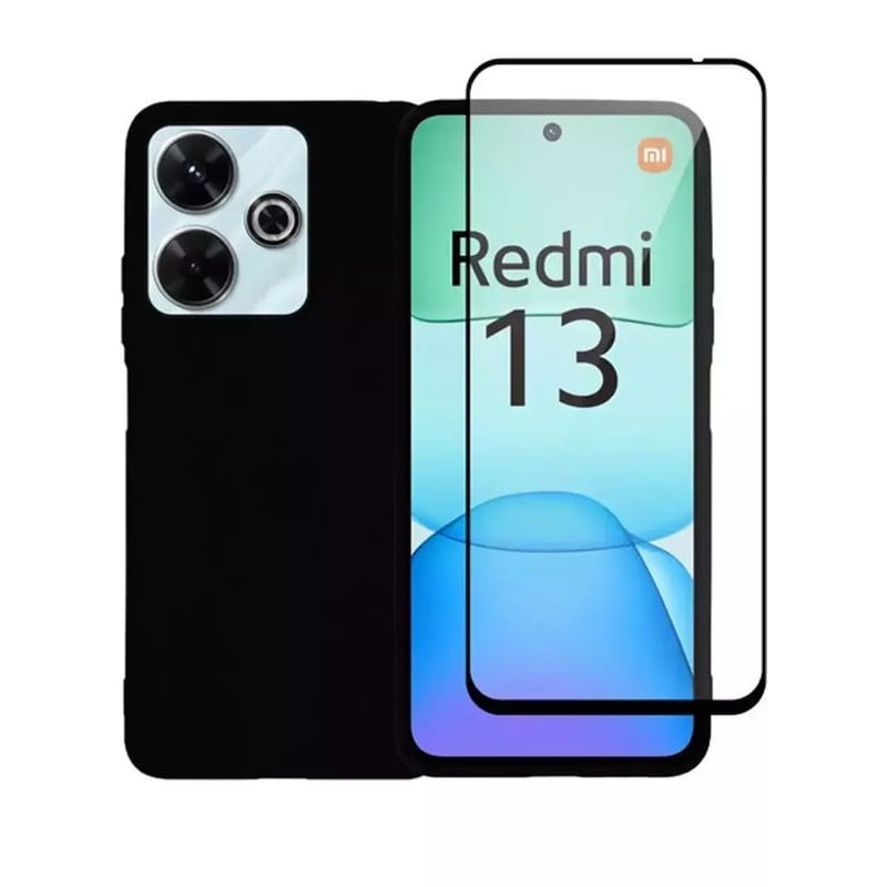 Θήκη + Προστατευτικό οθόνης Xiaomi Redmi 13 - Vivid Set TPU Case + Tempered Glass - Black