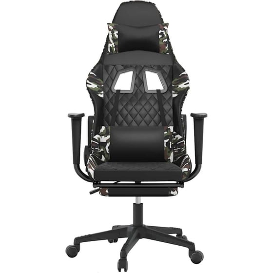 Καρέκλα Gaming VIDAXL 345532 με Υποπόδιο από Τεχνητό Δέρμα - Μαύρο image 2