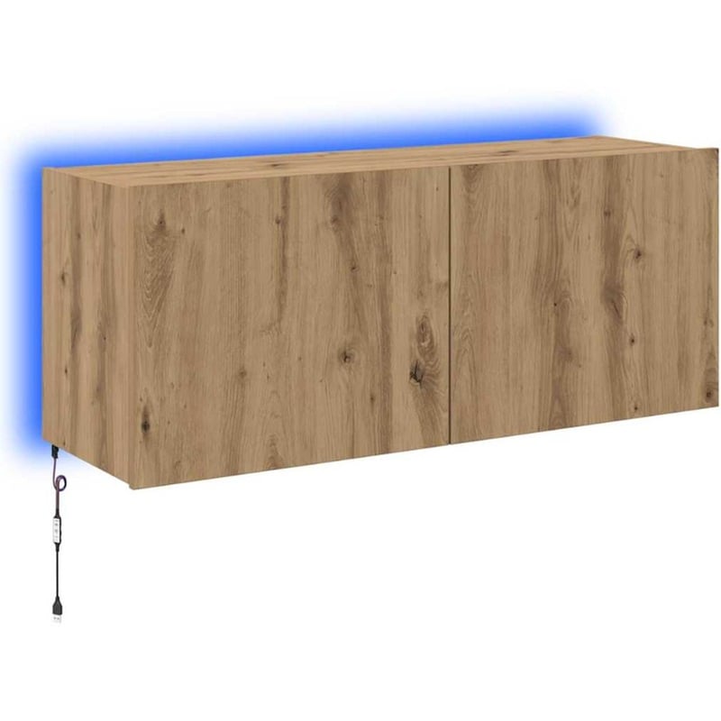Έπιπλο Τηλεόρασης VidaXL Επιτοίχιο με LED 100 x 35 x 41 cm - Artisan Δρυς