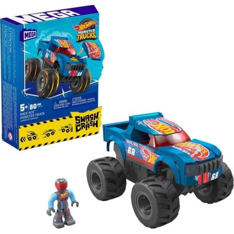 Hot Wheels Mega Bloks Σετ Κατασκευής Monster Trucks: Smash And Crash - Race Ace Monster Truck φωτογραφία