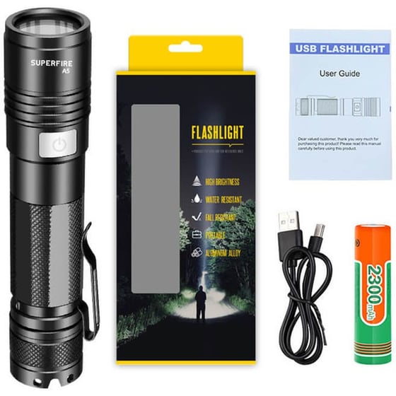 Φακός Superfire A5 365NM UV - Black image 1