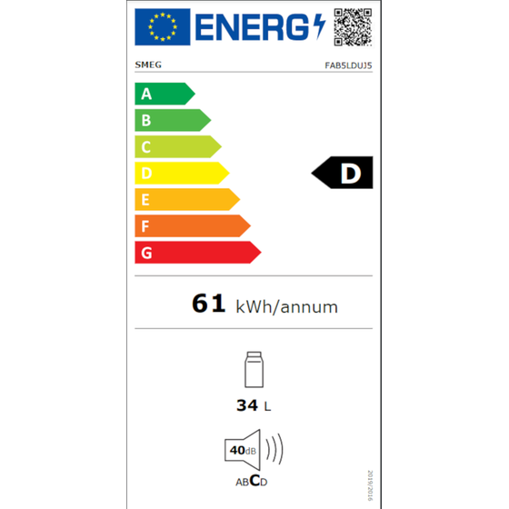 SMEG FAB5LDUJ5 34 Lt Decorated Ψυγείο Mini Bar image 1