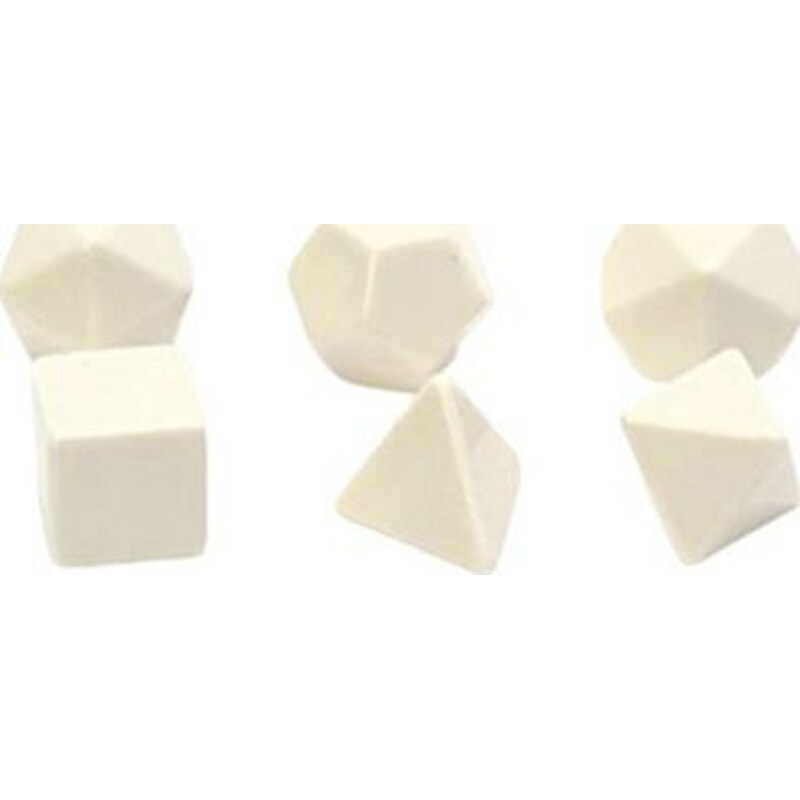 Σετ Ζάρια Opaque Polyhedral White Set Of 6 Blank Dice Chessex