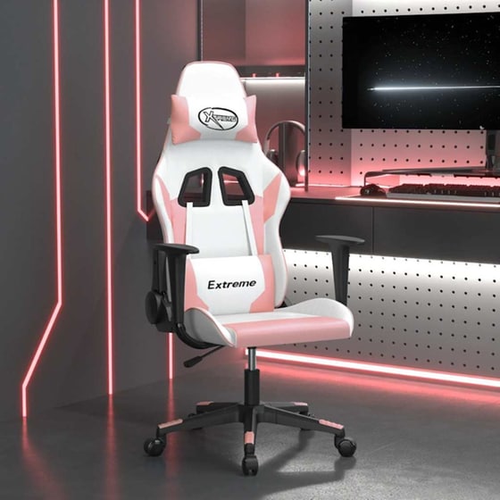 Καρέκλα Gaming VIDAXL 345454 με Ρυθμιζόμενα Μπράτσα από Τεχνητό Δέρμα - Λευκό image 8