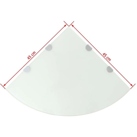 Ράφι Τοίχου VidaXL Γωνιακό από Γυαλί 45x45 cm -Λευκό image 4