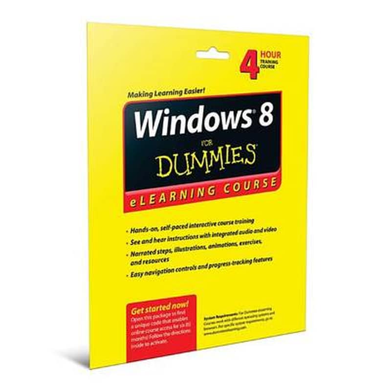 Windows 8 For Dummies eLearning Course Access Code Card (6 Month Subscription)