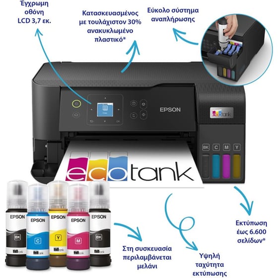 Epson Ecotank L3560 Εγχρωμο Πολυμηχάνημα Inkjet A4 με WiFi (C11CK58403) image 2