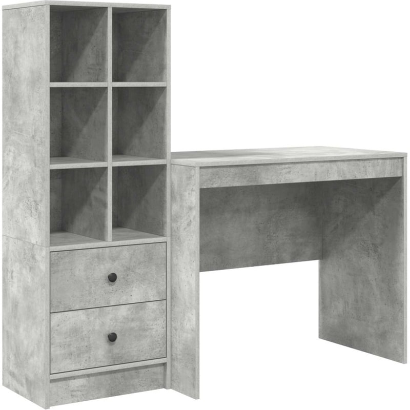 Γραφείο VidaXL 135,5x50x127 cm - Γκρι Σκυροδέματος (2 τεμ.)