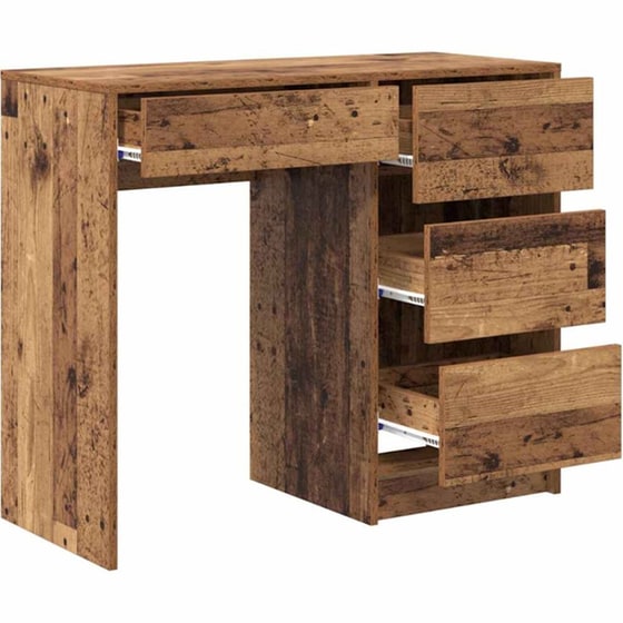 Γραφείο VidaXL από Επεξεργασμένο Ξύλο 90x37,5x75 cm - Παλιό Ξύλο image 4