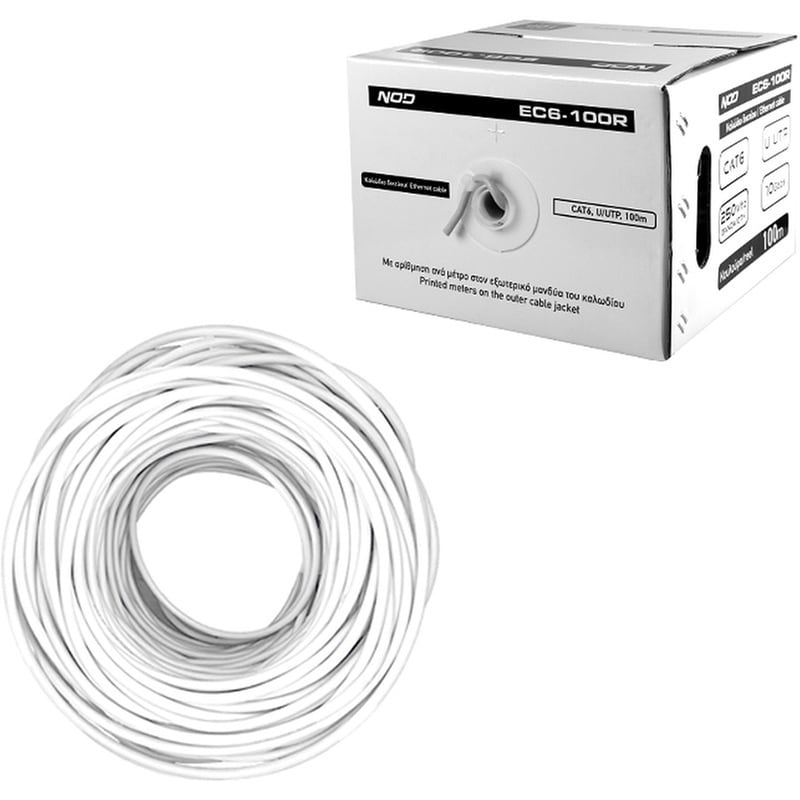 NOD Καλώδια Δικτύου EC6-100R 1x RJ-45 Male σε 100 m Γκρι