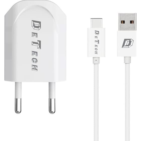 Καλώδιο δεδομένων Detech De-11c Usb to Usb-C 1A 1m - White image 0