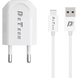 Καλώδιο δεδομένων Detech De-11c Usb to Usb-C 1A 1m - White