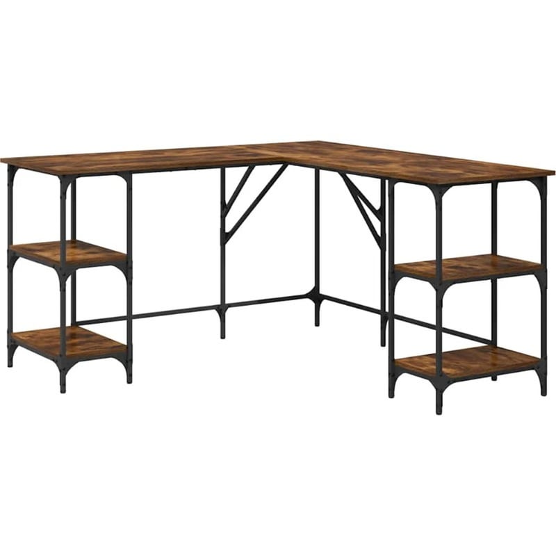 Γραφείο VidaXL από Επεξεργασμένο Ξύλο 139x139x75 cm - Καπνιστή Δρυς