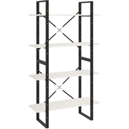 Βιβλιοθήκη VidaXL από Ξύλο 80x30x140 cm - Λευκό/Μαύρο