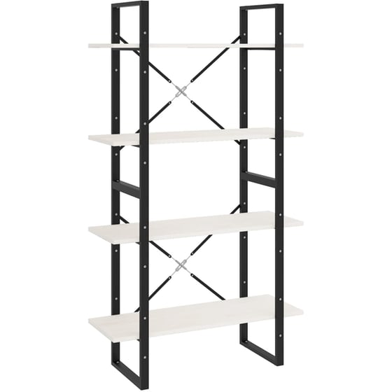 Βιβλιοθήκη VidaXL από Ξύλο 80x30x140 cm - Λευκό/Μαύρο image 0