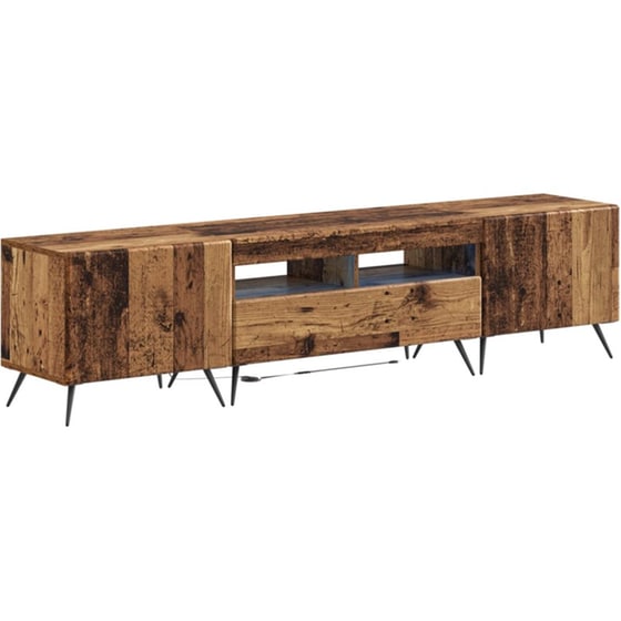 Έπιπλο Τηλεόρασης VidaXL BREDA με LED 3 τμχ 179 x 35 x 43 cm - Παλαιωμένο Ξύλο image 0