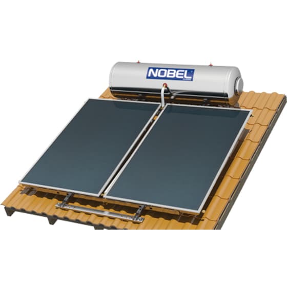 Ηλιακός Θερμοσίφωνας NOBEL Classic Glass 200L/4τμ Tριπλής Ενέργειας Ταράτσας image 5