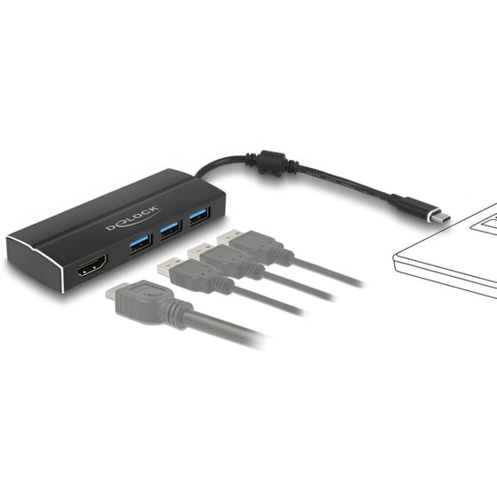 Docking Station DeLock 63931 4-Port USB 3.2 συμβατό με USB-C image 1