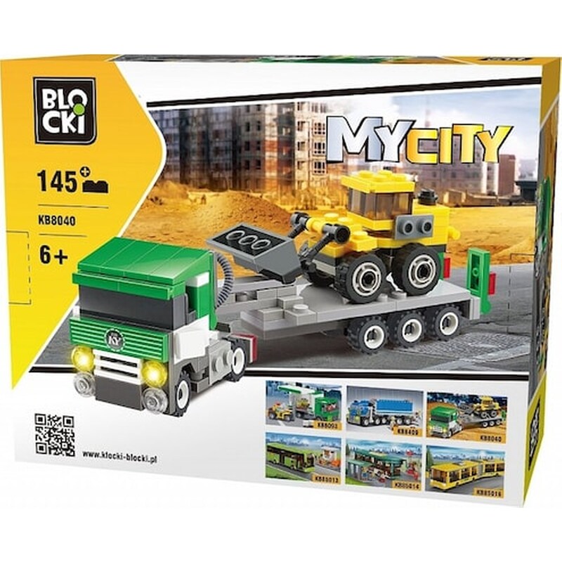 Blocki Mycity Bulldozer On A Tow Truck 145 Τεμάχια Kb8040
