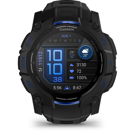 Smartwatch Garmin Instinct 3 AMOLED Supernova Collection 50mm - Black with Black and Blue Limited Edition image 0