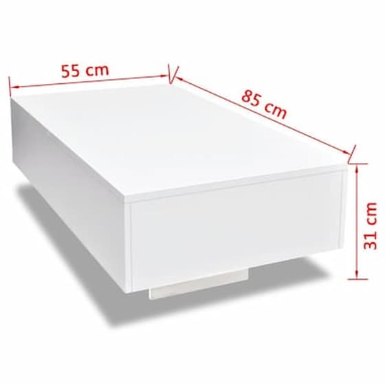 Τραπεζάκι Σαλονιού VidaXL από MDF 85x55x31cm - Λευκό image 4