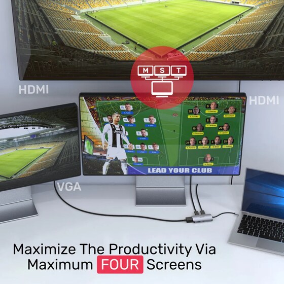 Docking Station Unitek uHUB P5 D1051A 5-Port USB 3.2 συμβατό με USB-C image 3