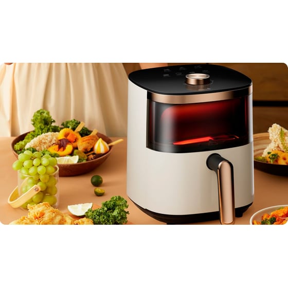 DEERMA DEM-KZ30W με Αποσπώμενο Κάδο 1200 W 3 L Μπεζ Φριτέζα Αέρος image 5