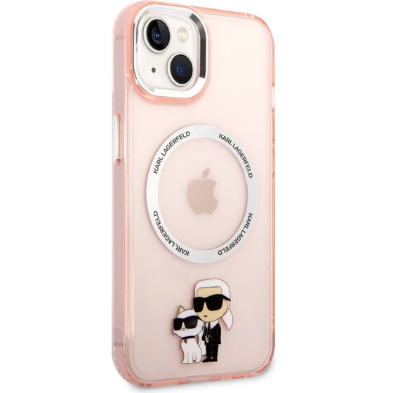 Θήκη Apple iPhone 14 - Karl Lagerfeld MagSafe Ringstand Case IML NFT Karl+Choupette - Pink image 4