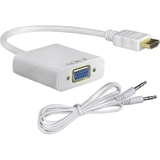 Powertech Μετατροπέας Hdmi Male Σε Vga Female Λευκό (cab-h072) image 0