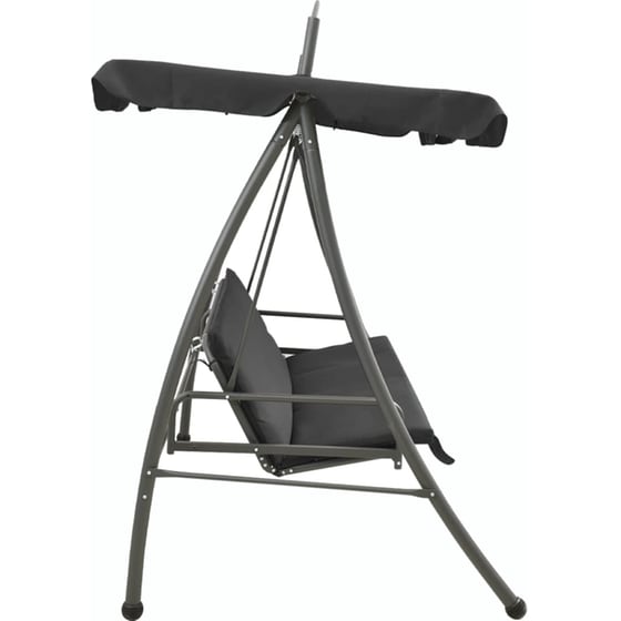 Κούνια Κήπου VidaXL με Σκίαστρο από Χάλυβα 198x120x205 cm - Ανθρακί image 3