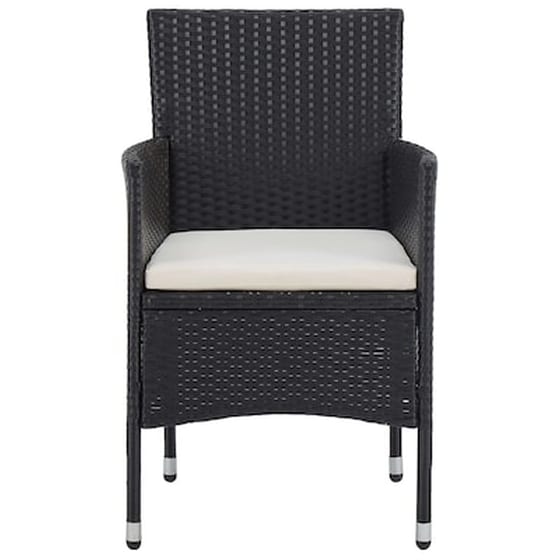 Καρέκλες Τραπεζαρίας Κήπου Vidaxl από Συνθετικό Ρατάν 2 Τεμ. 52x57x84cm - Μαύρες image 3