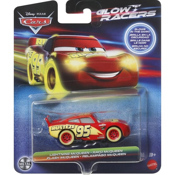 Mattel Disney Pixar Cars Glow Racers Αυτοκινητάκι Lightning McQueen (HPG77) image 0