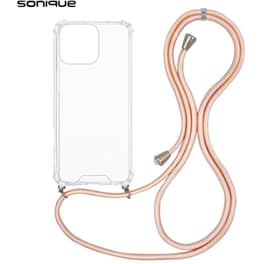 Θήκη Apple iPhone 16 Pro Max - Sonique Armor Clear Θήκη Σιλικόνης με Κορδόνι - Ροζ Σατινέ