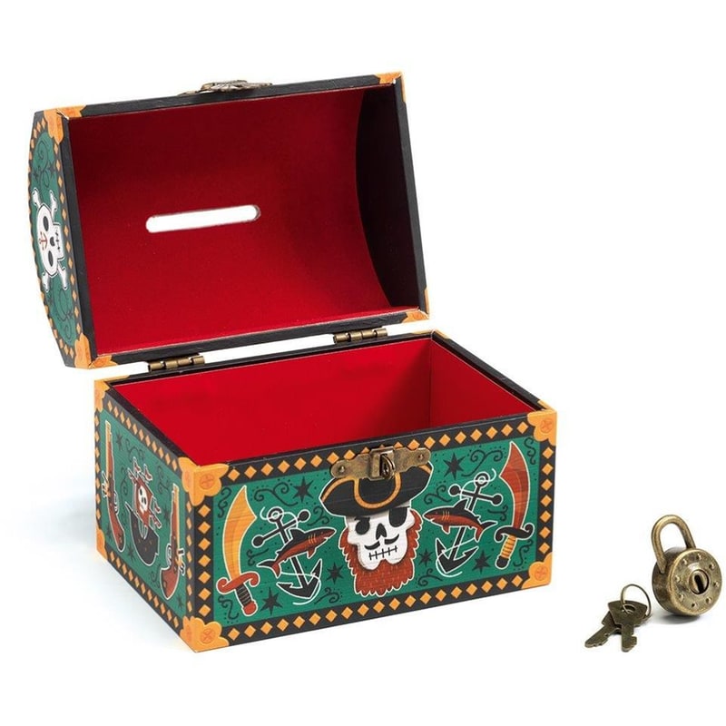 DJECO Djeco Ξύλινος Κουμπαράς πειρατικό Σεντούκι