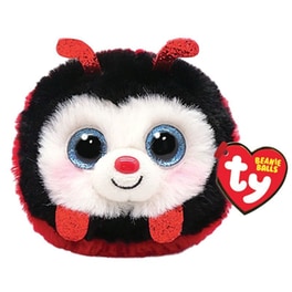 Λούτρινο TY Beanie Balls Izzy Fluffy Πασχαλίτσα Κόκκινη/Μαύρη (15cm) 1607-42535
