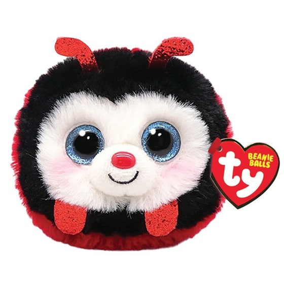 Λούτρινο TY Beanie Balls Izzy Fluffy Πασχαλίτσα Κόκκινη/Μαύρη (15cm) 1607-42535 image 0