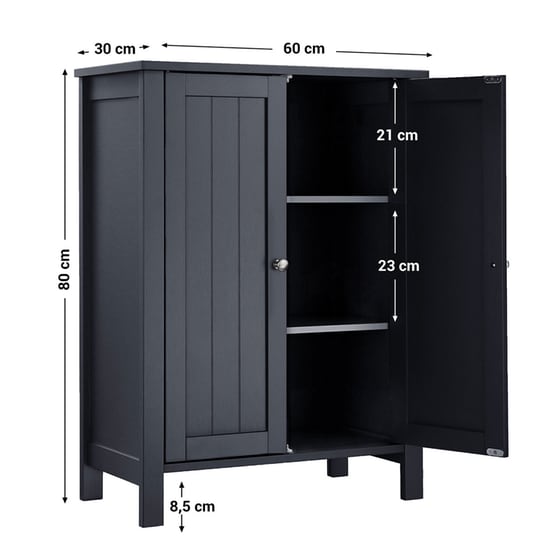 Ντουλάπι Δαπέδου 3 Θέσεων Vasagle Bcb60gy 60x30x80 cm - Ανθρακί image 8