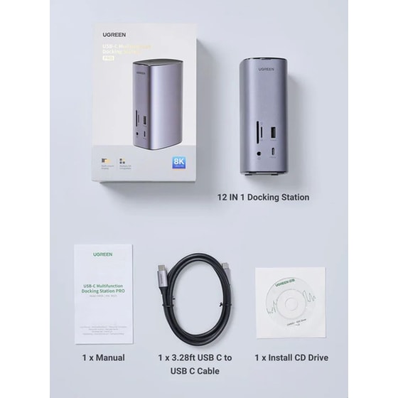 Docking Station Ugreen Revodok Pro 312 Triple Display 12-in-1 USB C 8K Universal image 1
