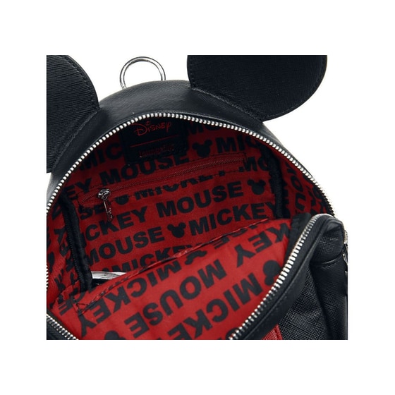 Loungefly Σακίδιο Πλάτης Mickey Mouse από Δερματίνη Με Φερμουάρ Μαύρο image 3