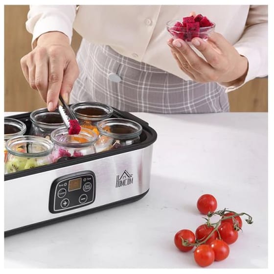 Γιαουρτομηχανή HOMCOM 800-089V90 30 W Ασημί image 2