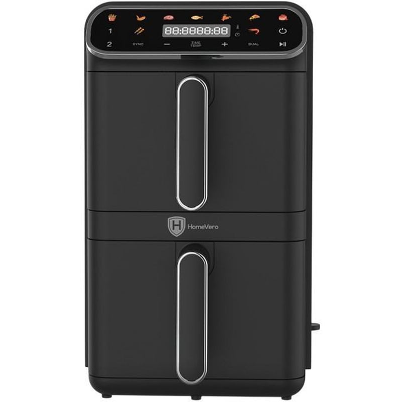 BERLINGER HAUS HOMEVERO HV-AF11DDK με 2 Αποσπώμενους Κάδους 2460 W 11 L Μαύρο Φριτέζα Αέρος