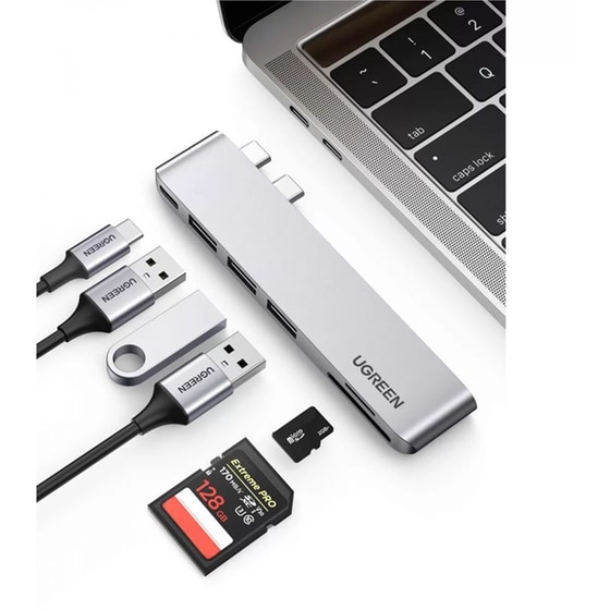 Ugreen CM251 USB Hub Adapter 6 σε 1 συμβατό με USB-C για Macbook Air / Pro image 2