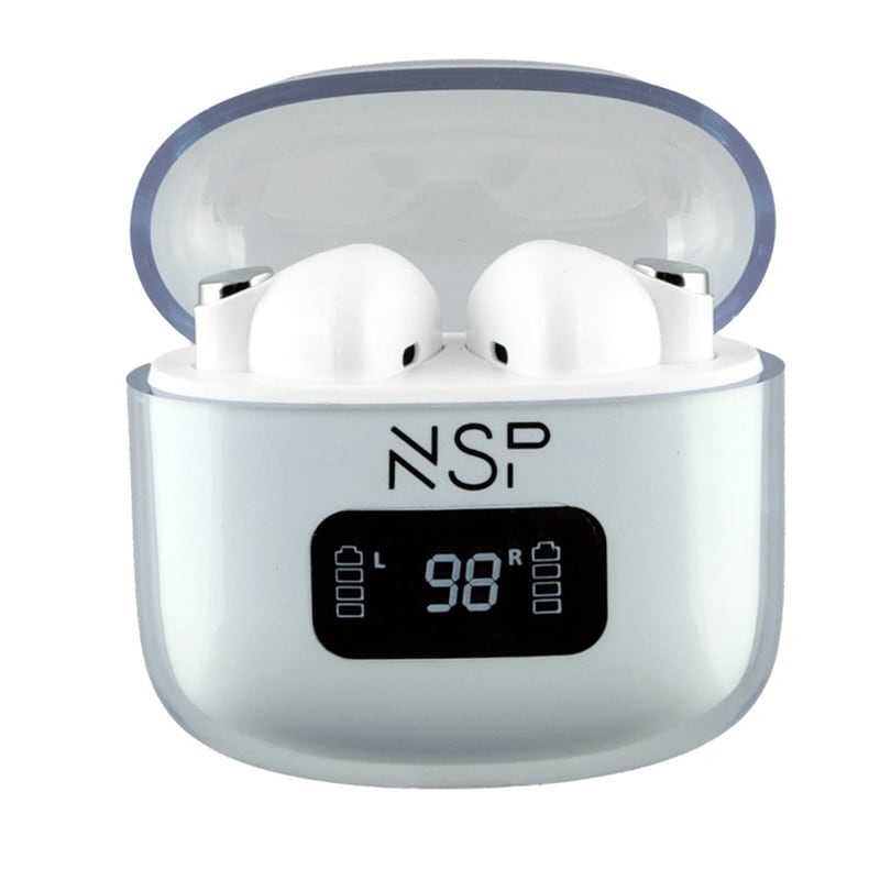 NSP Ακουστικά Bluetooth NSP BN550 Pro με Θήκη Φόρτισης - Λευκά