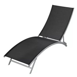 Ξαπλώστρα Παραλίας VidaXL από Ατσάλι  & Textilene 142-162x55x73-102 cm - Μαύρο