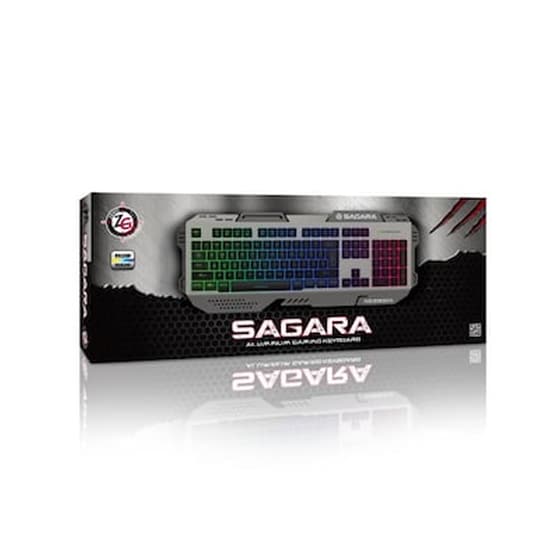 Zeroground KB-2300G Sagara Gaming Ενσύρματο Πληκτρολόγιο με RGB φωτισμό Γκρι (US) image 1