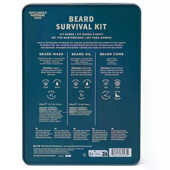 Σετ Περιποίησης Beard Gentlemen's Hardware (3 Τεμάχια) image 1