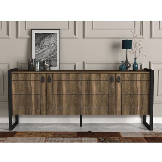 Μπουφές 24Mall Firma από Μοριοσανίδα/Μέταλλο 180x44.5x77.6 cm - Καρυδί image 1