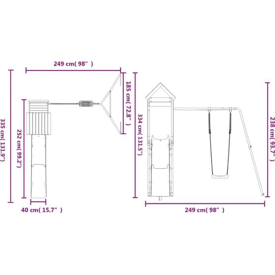 VidaXL Παιδική Χαρά Εξωτερικού Χώρου από Μασίφ Ξύλο Ψευδοτσούγκας image 10