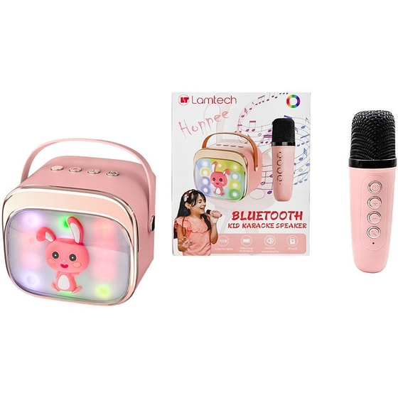 Party Speaker Lamtech BT5,4 Kids με Karaoke Rgb - Ροζ image 1